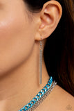 Paparazzi "Locked Labor" Blue Necklace & Earring Set Paparazzi Jewelry