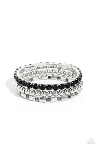 Paparazzi "Monochromatic Maverick" Black Bracelet Paparazzi Jewelry