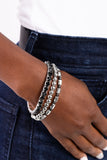 Paparazzi "Monochromatic Maverick" Black Bracelet Paparazzi Jewelry