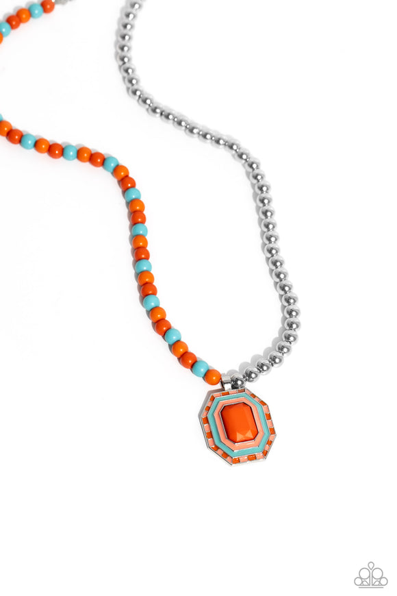 Print Hearts Latest Necklace Long Jewellery Set 1 Neckalce, 1 Maangtika, 2  Earrings for Women Girls for Haldi Mehndi, Baby Shower- Orange Gold