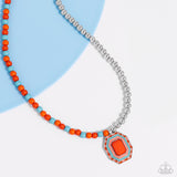 Paparazzi "Contrasting Candy" Orange Necklace & Earring Set Paparazzi Jewelry