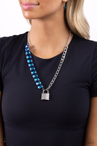 Paparazzi "LOCK and Roll" Blue Necklace & Earring Set Paparazzi Jewelry