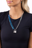 Paparazzi "LOCK and Roll" Blue Necklace & Earring Set Paparazzi Jewelry
