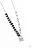 Paparazzi "LOCK and Roll" Black Necklace & Earring Set Paparazzi Jewelry