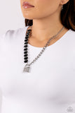 Paparazzi "LOCK and Roll" Black Necklace & Earring Set Paparazzi Jewelry