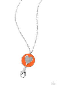 Paparazzi "True to Your Heart" Orange Lanyard Necklace & Earring Set Paparazzi Jewelry