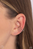 Paparazzi "Textured Triumph" Silver Ear Cuff Post Earrings Paparazzi Jewelry