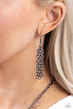 Paparazzi "Emphatic Edge" Black Necklace & Earring Set Paparazzi Jewelry