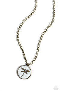 Paparazzi "Decorative Dragonfly" Brass Necklace & Earring Set Paparazzi Jewelry