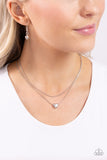 Paparazzi "Sweetheart Series" Silver Necklace & Earring Set Paparazzi Jewelry
