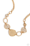 Paparazzi "Asymmetrical Attention" Gold Necklace & Earring Set Paparazzi Jewelry
