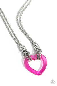 Paparazzi "Lead with Your Heart" Pink Necklace & Earring Set Paparazzi Jewelry