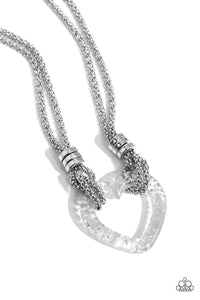 Paparazzi "Lead with Your Heart" Silver Necklace & Earring Set Paparazzi Jewelry