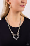 Paparazzi "Lead with Your Heart" Silver Necklace & Earring Set Paparazzi Jewelry