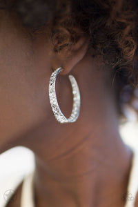 Paparazzi "Glitzy By Association" White BLOCKBUSTER Earrings Paparazzi Jewelry