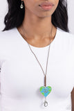 Paparazzi "Earthy Evolution" Blue Lanyard Necklace & Earring Set Paparazzi Jewelry