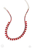 Paparazzi "Ritzy Rhinestones" Red Choker Necklace & Earring Set Paparazzi Jewelry