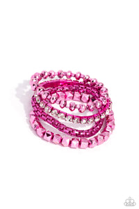 Paparazzi "Punk Pattern" Pink Bracelet Paparazzi Jewelry