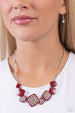 Paparazzi "Twinkling Tables" Red Necklace & Earring Set Paparazzi Jewelry