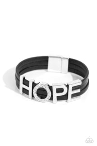 Paparazzi "Hopeful Haute" Black Wrap Bracelet Paparazzi Jewelry
