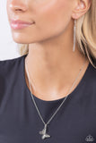 Paparazzi "Midair Magic" Silver Necklace & Earring Set Paparazzi Jewelry