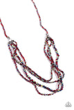 Paparazzi "Candescent Cascade" Red Necklace & Earring Set Paparazzi Jewelry