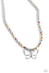 Paparazzi "Vibrant Flutter" White Necklace & Earring Set Paparazzi Jewelry