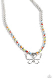 Paparazzi "Vibrant Flutter" White Necklace & Earring Set Paparazzi Jewelry