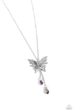 Paparazzi "Enchanted Wings" Silver Necklace & Earring Set Paparazzi Jewelry