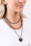 Paparazzi "Caring Cascade" Black Necklace & Earring Set Paparazzi Jewelry