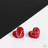 Paparazzi "Glimmering Love" Red Post Earrings Paparazzi Jewelry