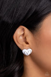 Paparazzi "Glimmering Love" White Post Earrings Paparazzi Jewelry