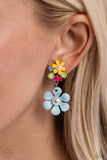 Paparazzi "Festive Florals" Blue Clip On Earrings Paparazzi Jewelry