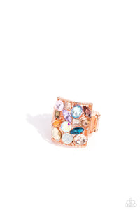Paparazzi "Bedazzled Backdrop" Copper Ring Paparazzi Jewelry