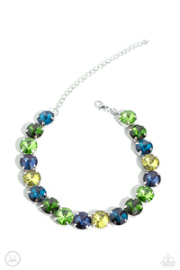Paparazzi "Alluring A-Lister" Green Necklace & Earring Set Paparazzi Jewelry