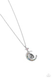 Paparazzi "Talking to the Moon" Silver Necklace & Earring Set Paparazzi Jewelry