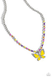 Paparazzi "Vibrant Flutter" Yellow Necklace & Earring Set Paparazzi Jewelry