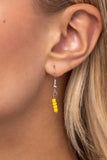 Paparazzi "Vibrant Flutter" Yellow Necklace & Earring Set Paparazzi Jewelry