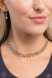 Paparazzi "Ritzy Rhinestones" Brown Choker Necklace & Earring Set Paparazzi Jewelry