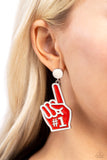 Paparazzi "My Number One" Red Post Earrings Paparazzi Jewelry