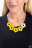 Paparazzi "Cartoon Couture" Yellow Necklace & Earring Set Paparazzi Jewelry