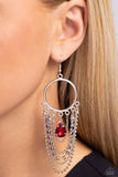 Paparazzi "Cascading Clash" Red Earrings Paparazzi Jewelry