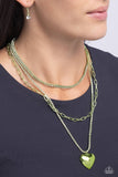 Paparazzi "Caring Cascade" Green Necklace & Earring Set Paparazzi Jewelry