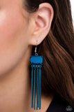 Paparazzi "Dreaming Of TASSELS" Blue Earrings Paparazzi Jewelry