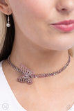 Paparazzi "Flying Fantasy" Pink Choker Necklace & Earring Set Paparazzi Jewelry