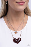 Paparazzi "Heart-Racing Recognition" Brown Necklace & Earring Set Paparazzi Jewelry