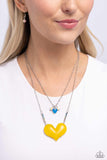 Paparazzi "Heart-Racing Recognition" Yellow Necklace & Earring Set Paparazzi Jewelry