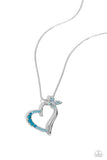 Paparazzi "Half-Hearted Haven" Blue Necklace & Earring Set Paparazzi Jewelry