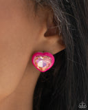 Paparazzi "Heartfelt Haute" Pink Post Earrings Paparazzi Jewelry