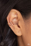 Paparazzi "Metro Mashup" Gold Ear Cuff Post Earrings Paparazzi Jewelry